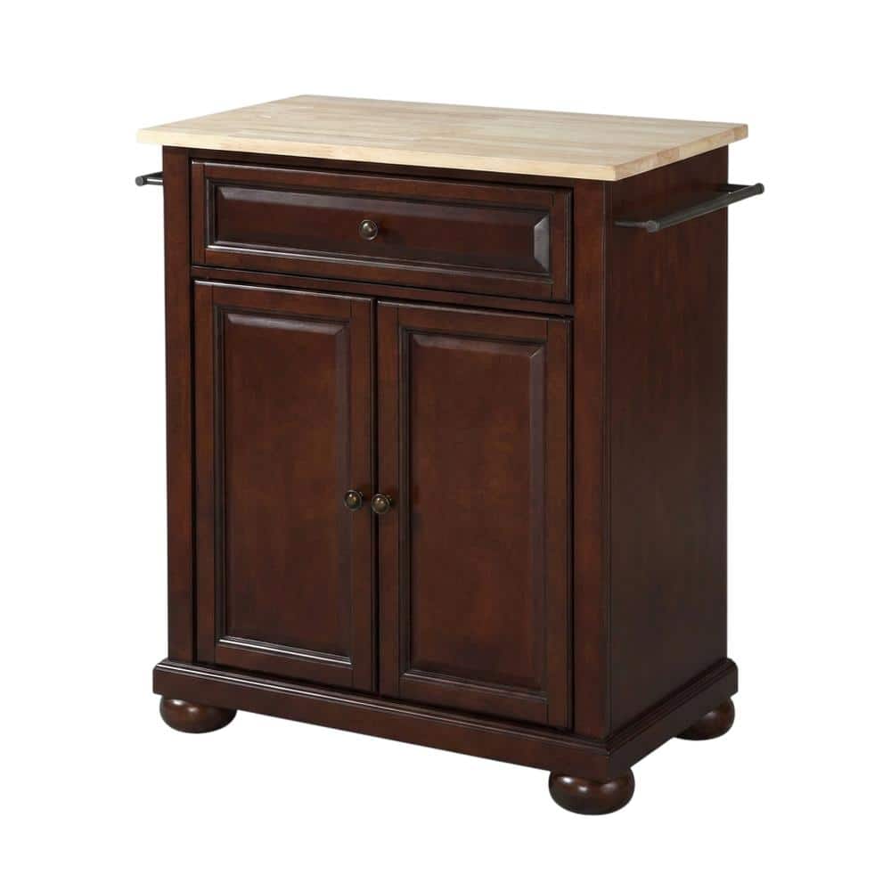Crosley Furniture - Alexandria Wood Top Portable Kitchen Island/Cart - Mahogany price history on PriceWatchPro