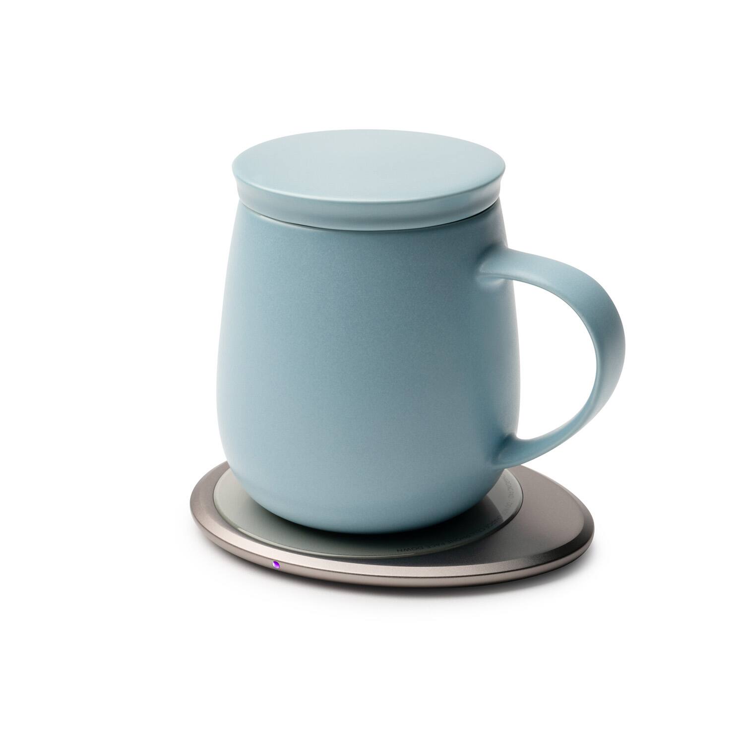 Angle. OHOM - OHOM Ui 3 Set Self-Heating Mug Moonmist Blue - Soft Blue.