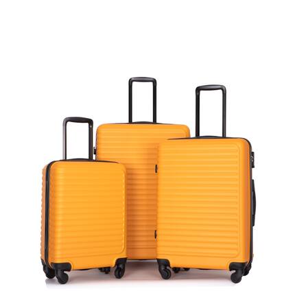 Front. Ropilly - Ropilly 3 Piece Luggage Set Orange Hard Case Luggage with TSA Lock 20 24 28 Inch - Orange.