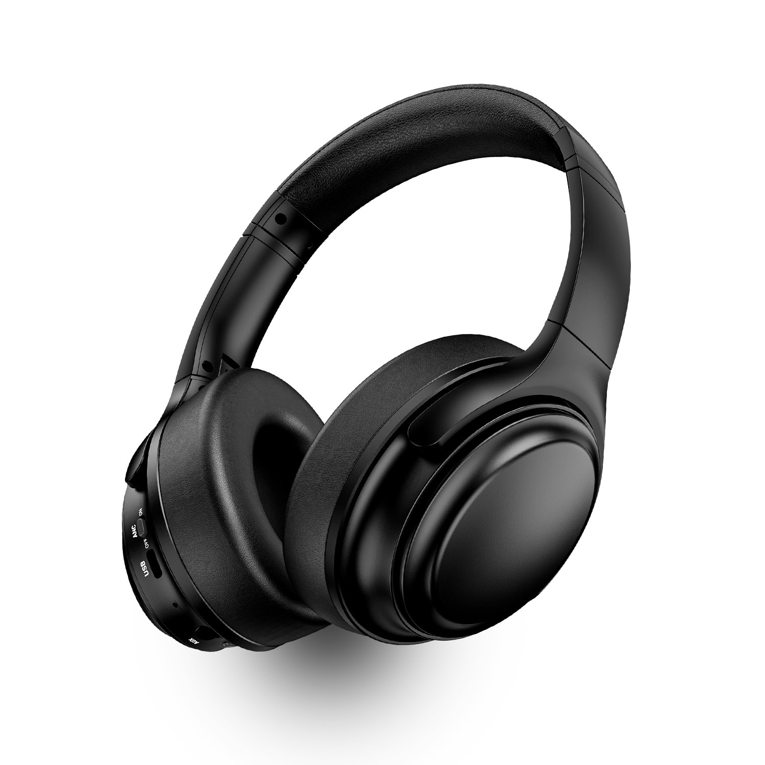 Mybat Pro - Noise Over-Ear Headphones with Active Noise Cancelling, 35H Battery, BT 5.3, for iPhone/Android - Black