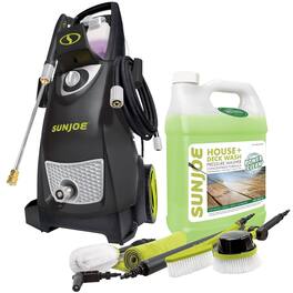 Sun Joe - Electric Pressure Washer, Auto Cleaning System with House & Deck Cleaner - Black/Grey