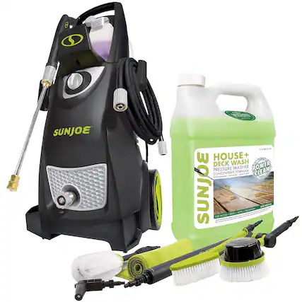 SUNJOE
HOUSE + DECK WASH
PRESSURE WASHER
POWER CLEAN
CONCENTRATE FORMULA
FOR WOOD • BRICK • VINYL • ALUMINUM
SPK 4000