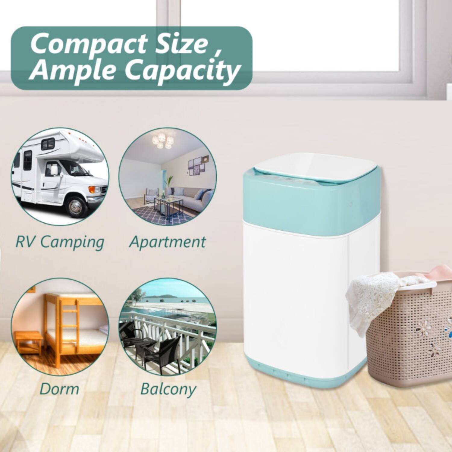 Compact Size, Ample Capacity

- RV Camping
- Apartment
- Dorm
- Balcony