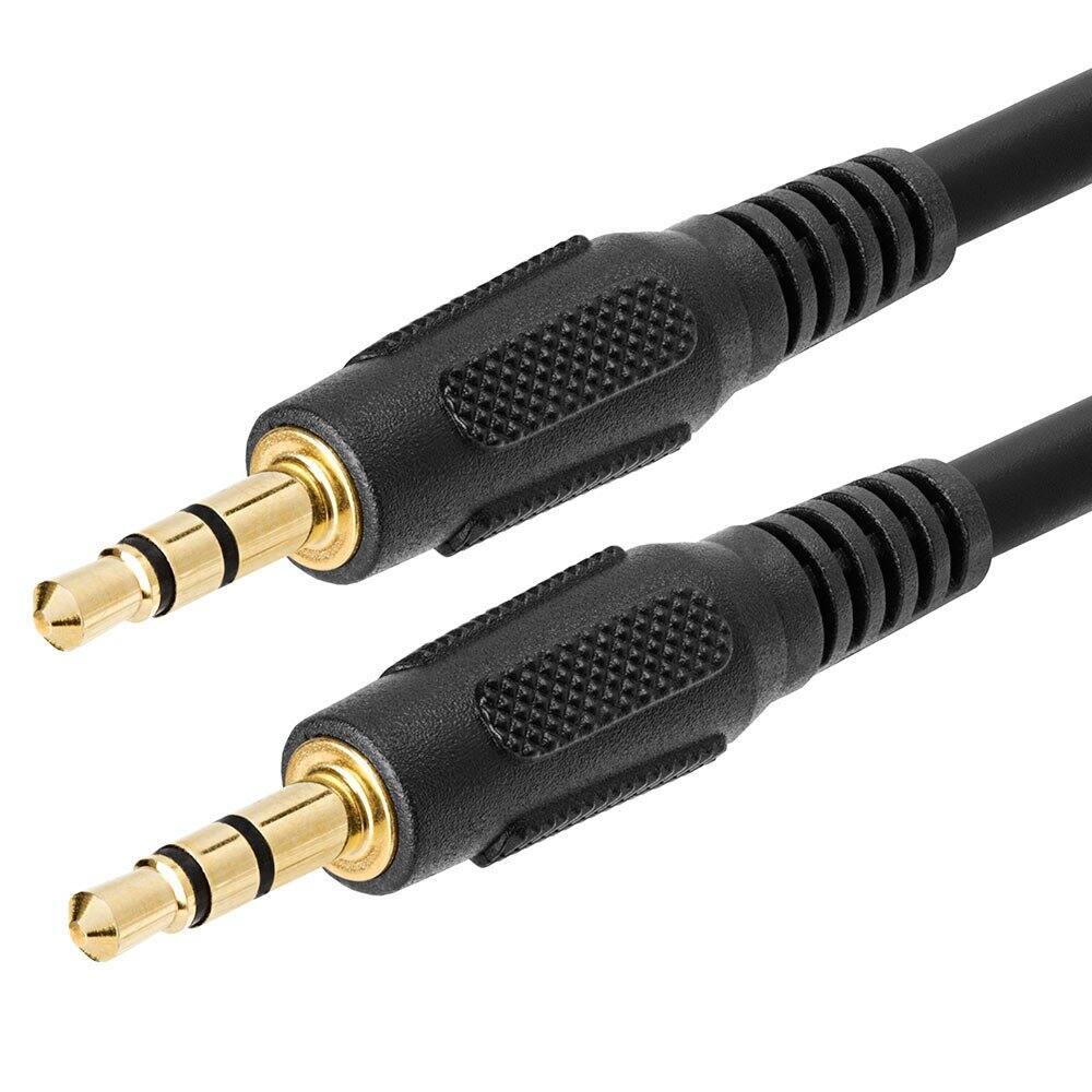 Left. Cmple.com - 3.5mm Aux Cable 3ft Black Male to Male Gold-Plated TRS Stereo Audio Cord for Car - Black.