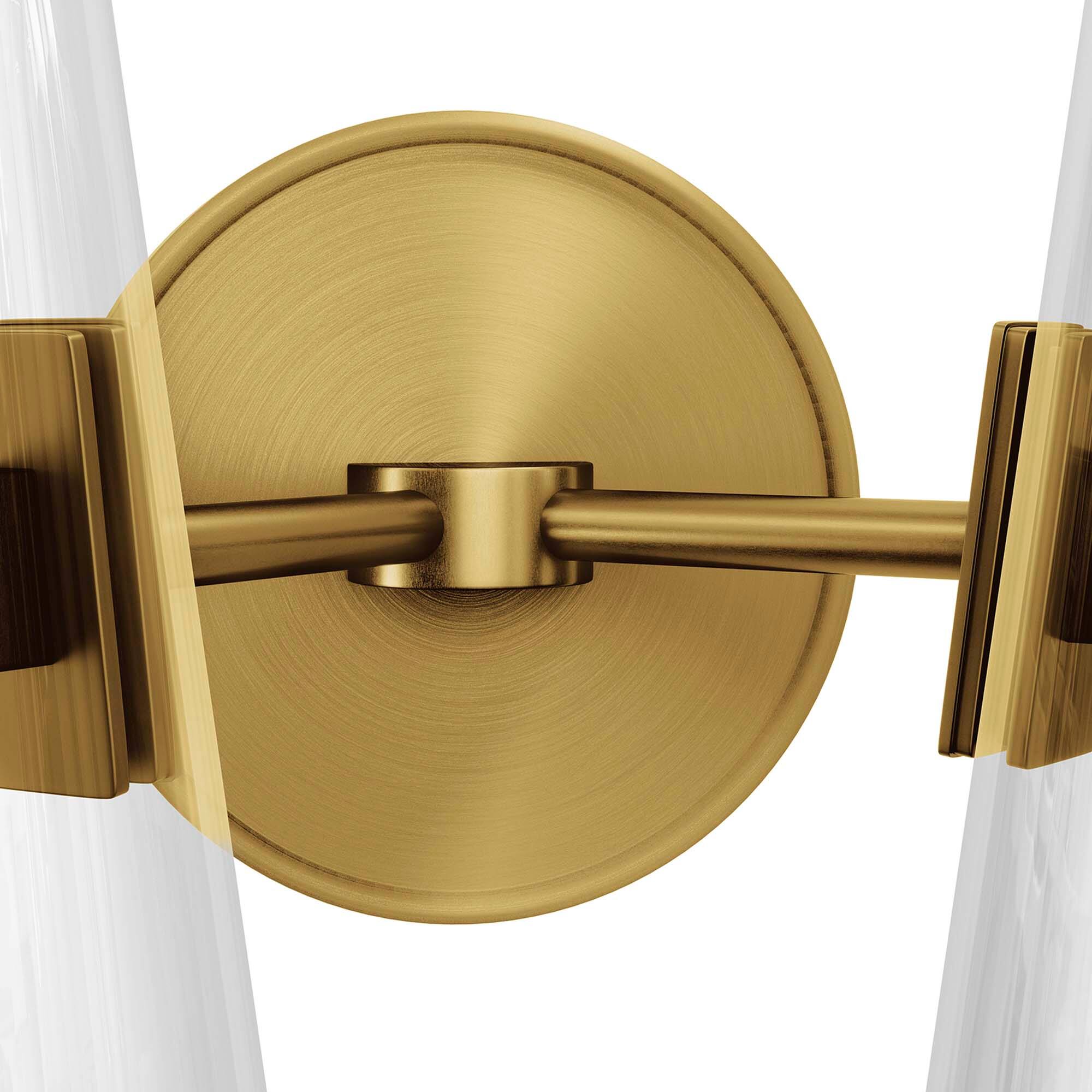 Alt View 4. Modway - Beacon 2-Light Wall Sconce by Modway - Clear Satin Brass.
