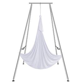 VEVOR - Aerial Yoga Frame & Yoga Hammock, 9.67 ft Height Professional Yoga Swing Stand Comes with 6.6 Yards Aerial Hammock - White