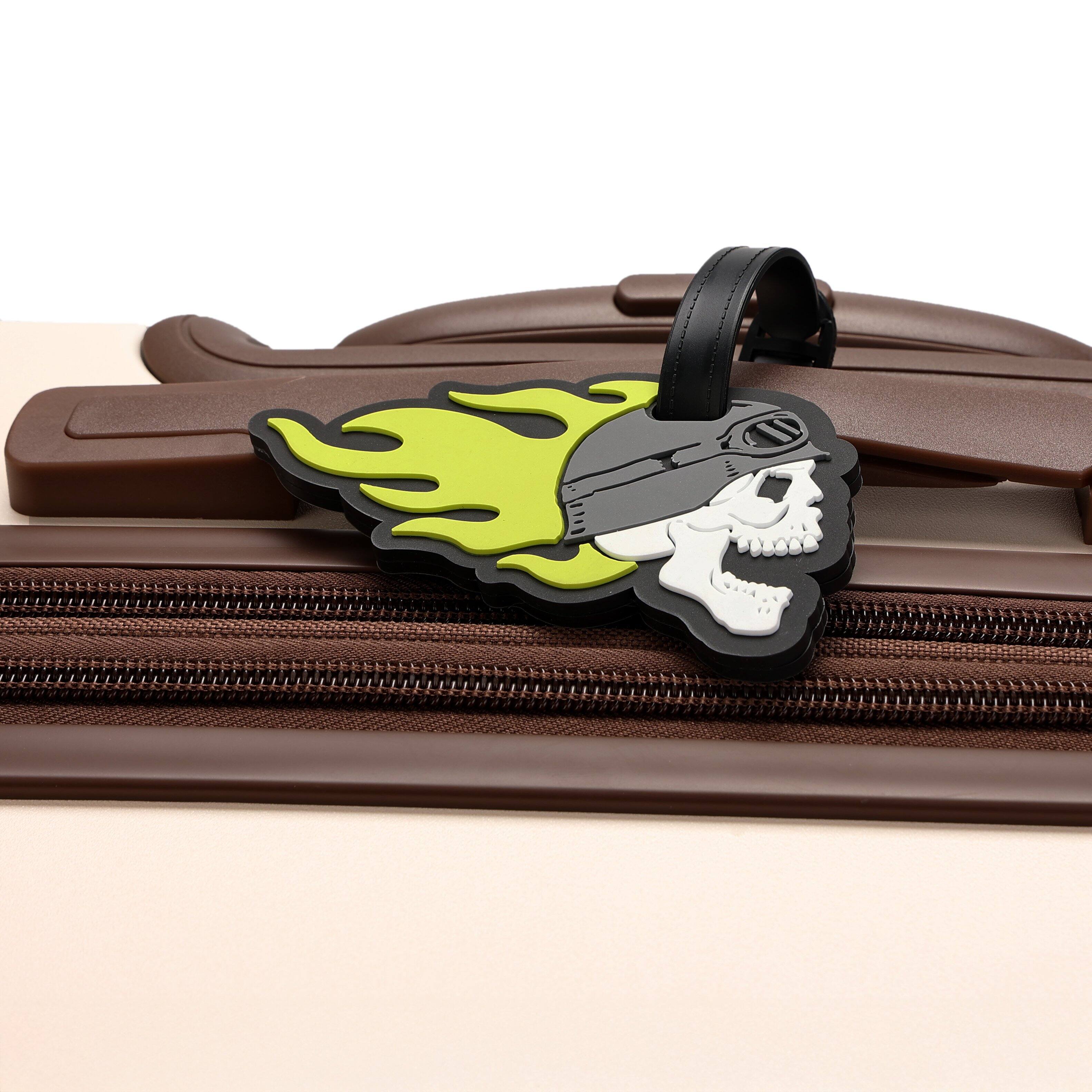 Left. Von Dutch - Von Dutch American Heritage 2-Piece Suitcase ID Tag Set with Adjustable Straps - American Heritage.