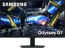 Samsung - 32" Odyssey G7 (G70D) 4K UHD IPS AMD FreeSync Premium Pro and G-Sync Compatible Smart Gaming Monitor with HDR400 - Black - Front_Zoom