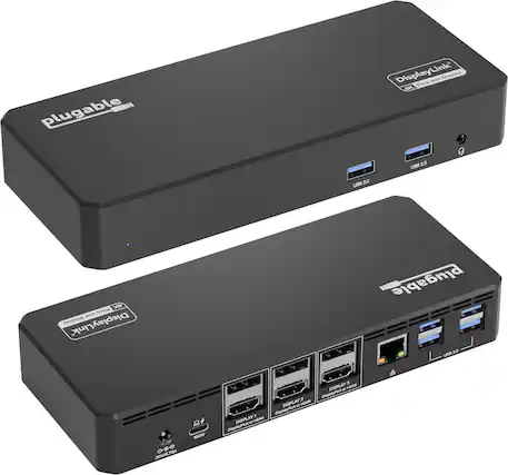 plugable - DisplayLink PLs WPH Dpta K 1 USB 2.0 USE 2.0
snam DisplayLink plugable 2.0 LOS 0 20V75A B 100W
3 DISPLAY - HOM DispoyPlt 2 EISPLAY - HONE
DisplayPort &