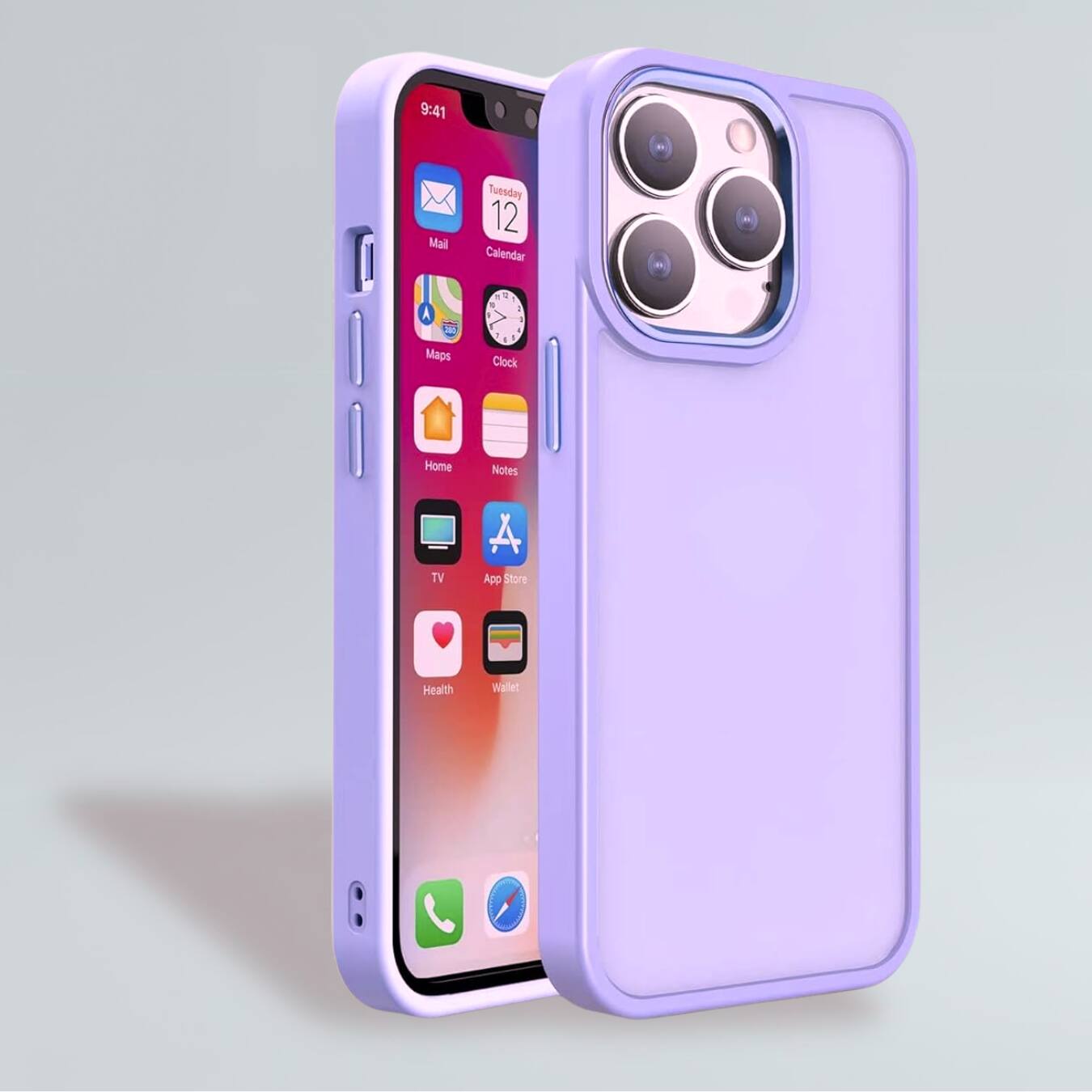 Entronix - Translucent Frosted Matte Case for iPhone 14 Pro Max - Stylish and Protective - Purple