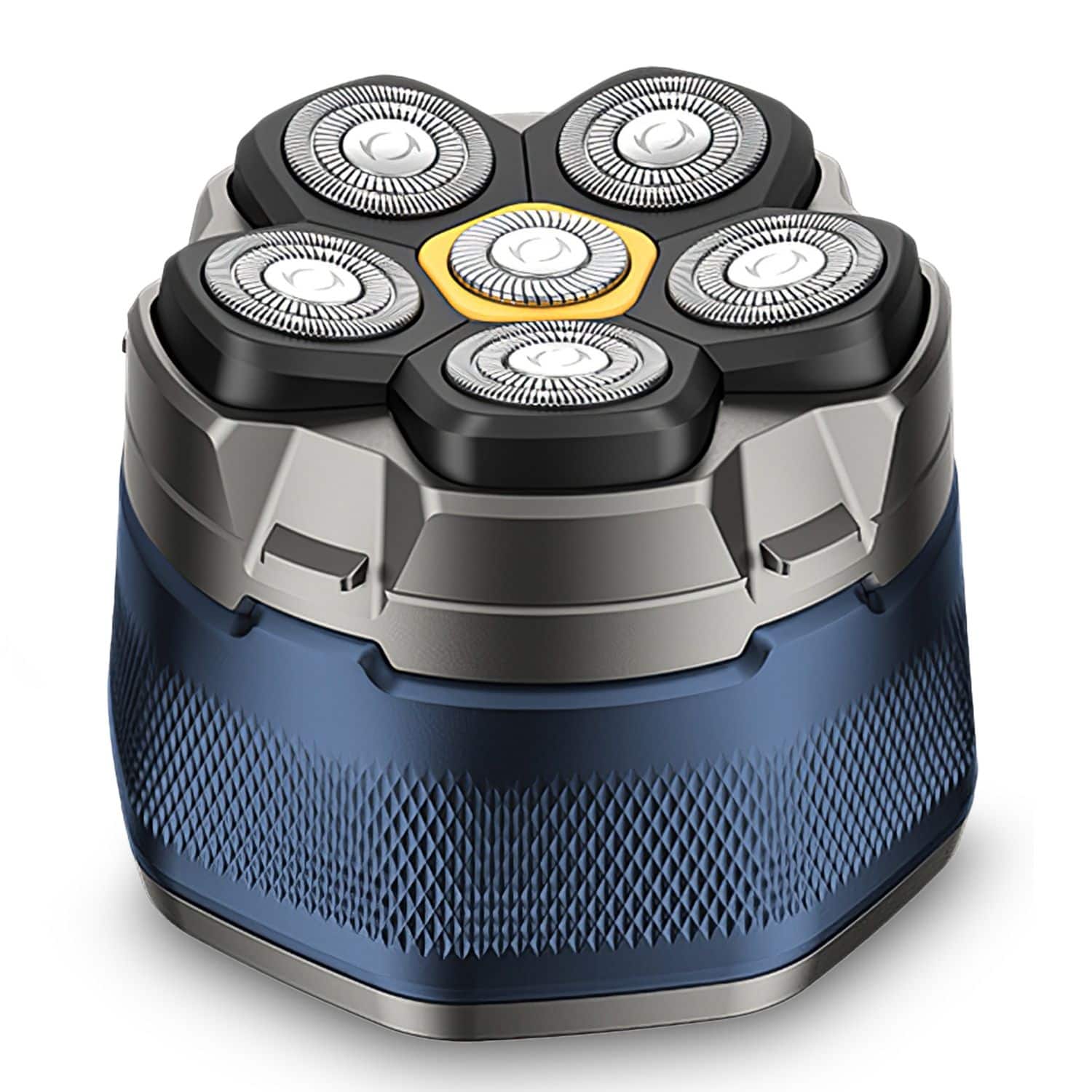 Mirfee - 6D Magnetic Head Shaver for Bald Men: IPX6 Waterproof with LED Display & USB-C - Blue