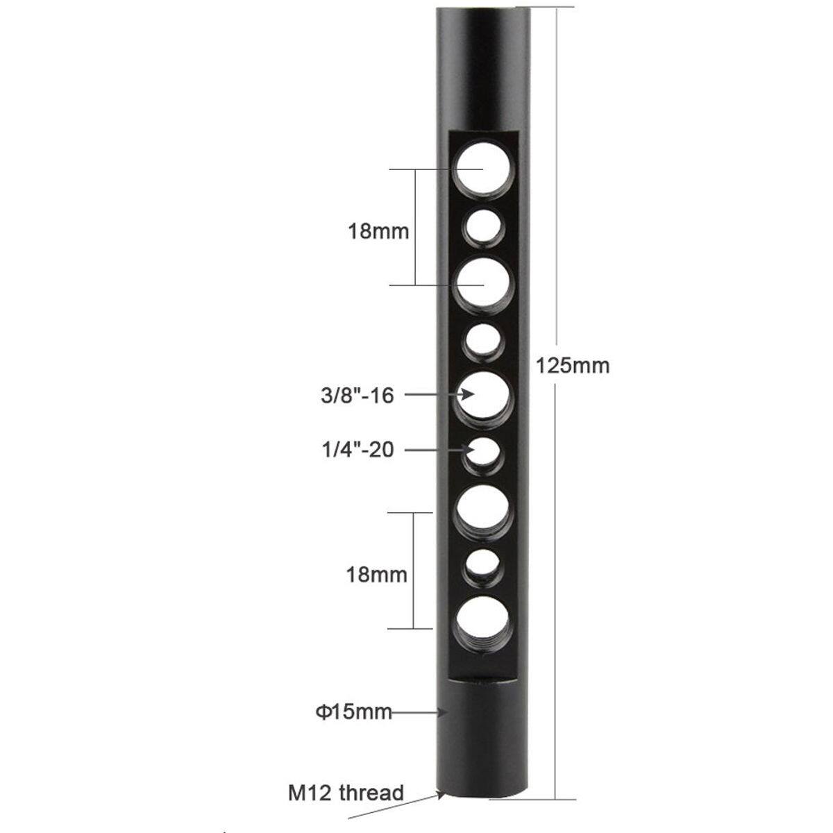 18mm 3/8"-16  
125mm 1/4"-20  
18mm  
15mm  
M12 thread