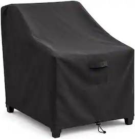 KHOMO GEAR - Outdoor Chair Cover Waterproof, Wide Patio Chair Cover with Air Vents and Leg Straps - 36"D x 38"W x 36"H - Black