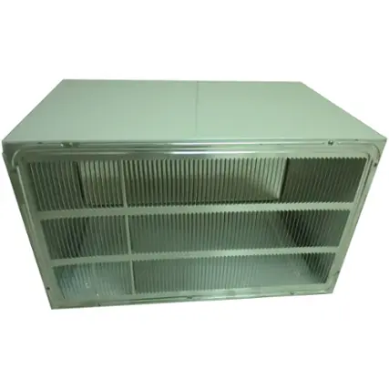 Front. LG - 26" Wall Sleeve and Stamped Aluminum Rear Grille for In Wall Air Conditioners - Silver.