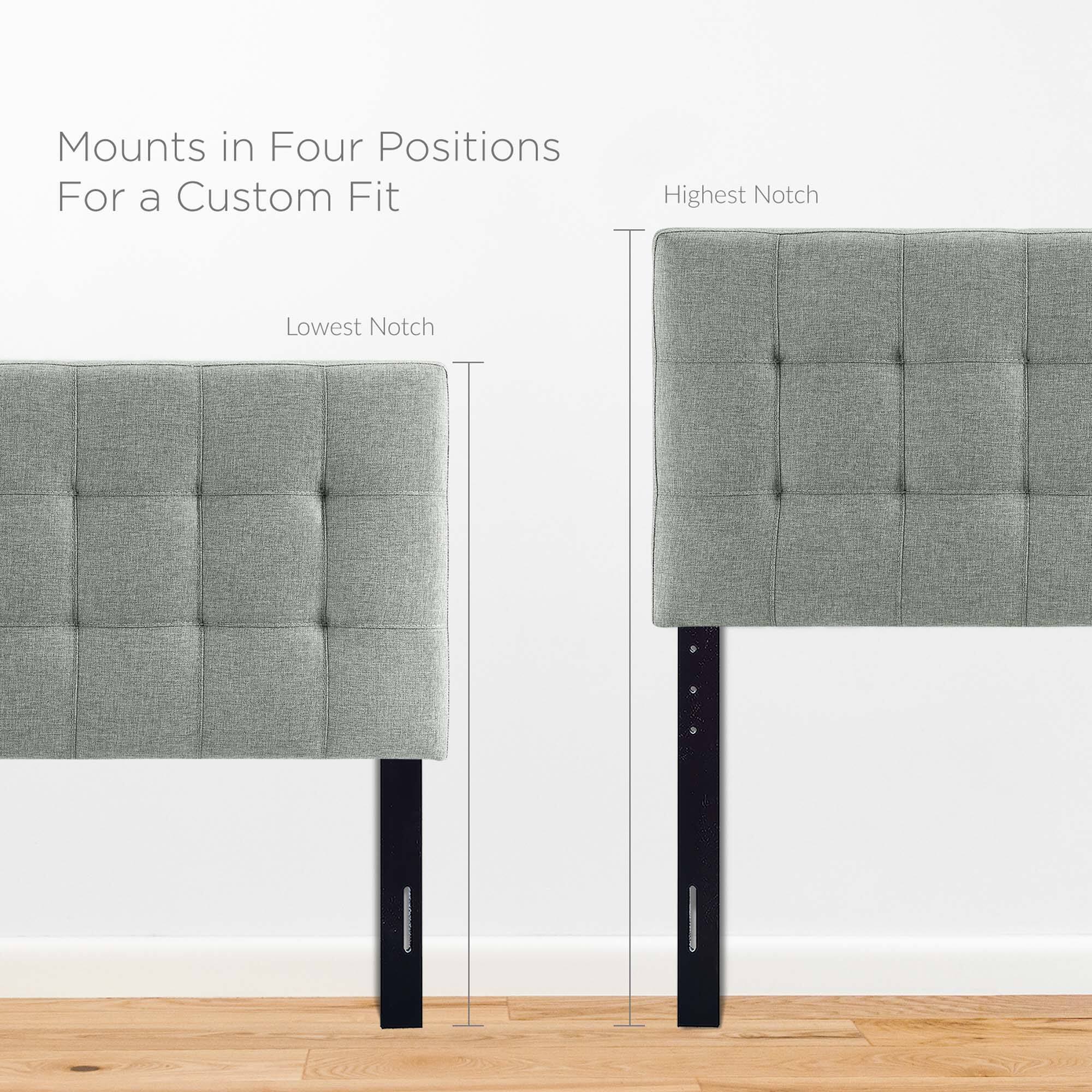 Mounts in Four Positions  
For a Custom Fit  

Lowest Notch  

Highest Notch