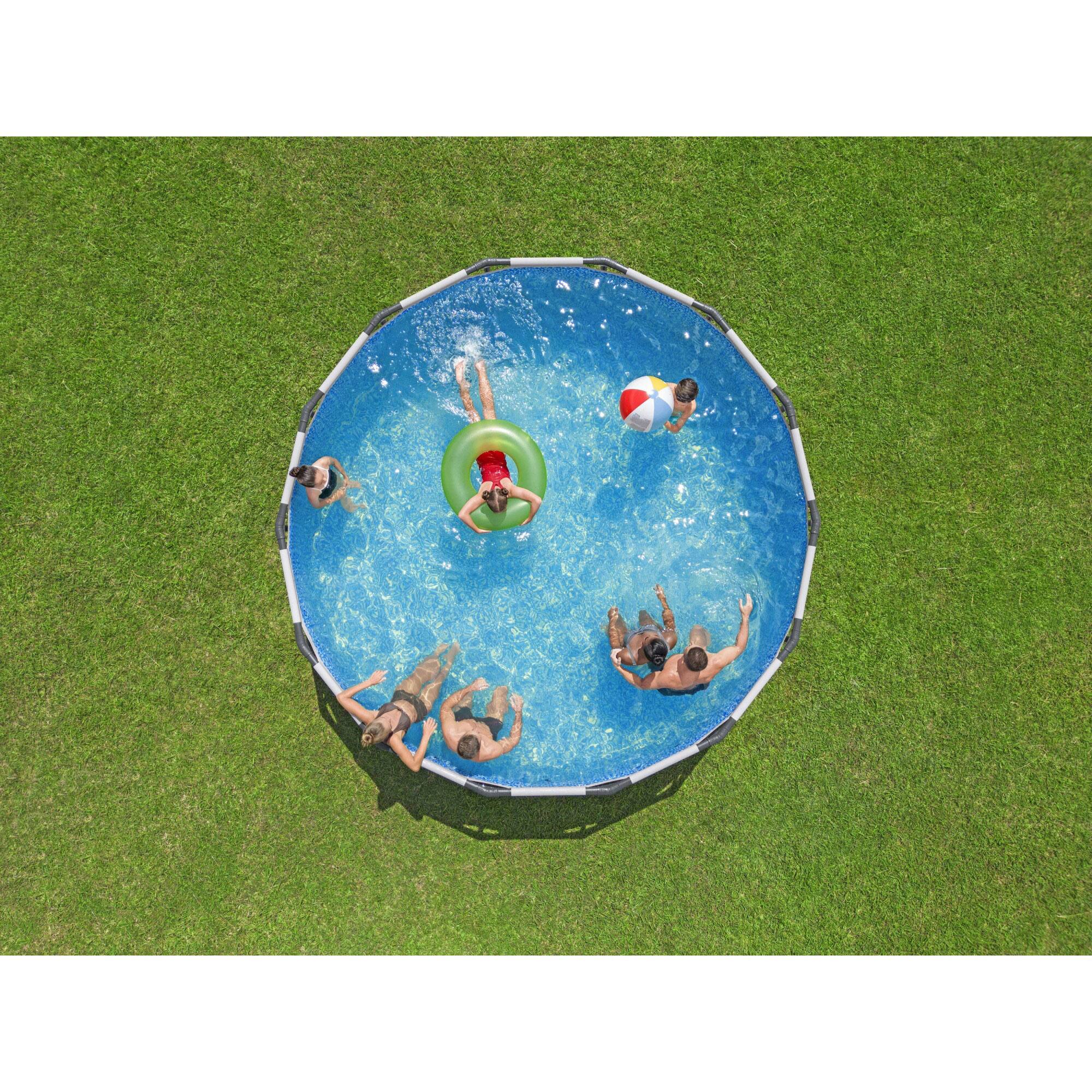Alt View 5. Bestway - Bestway Steel Pro MAX 14'x48" Round Above Ground Swimming Pool with Pump & Cover.