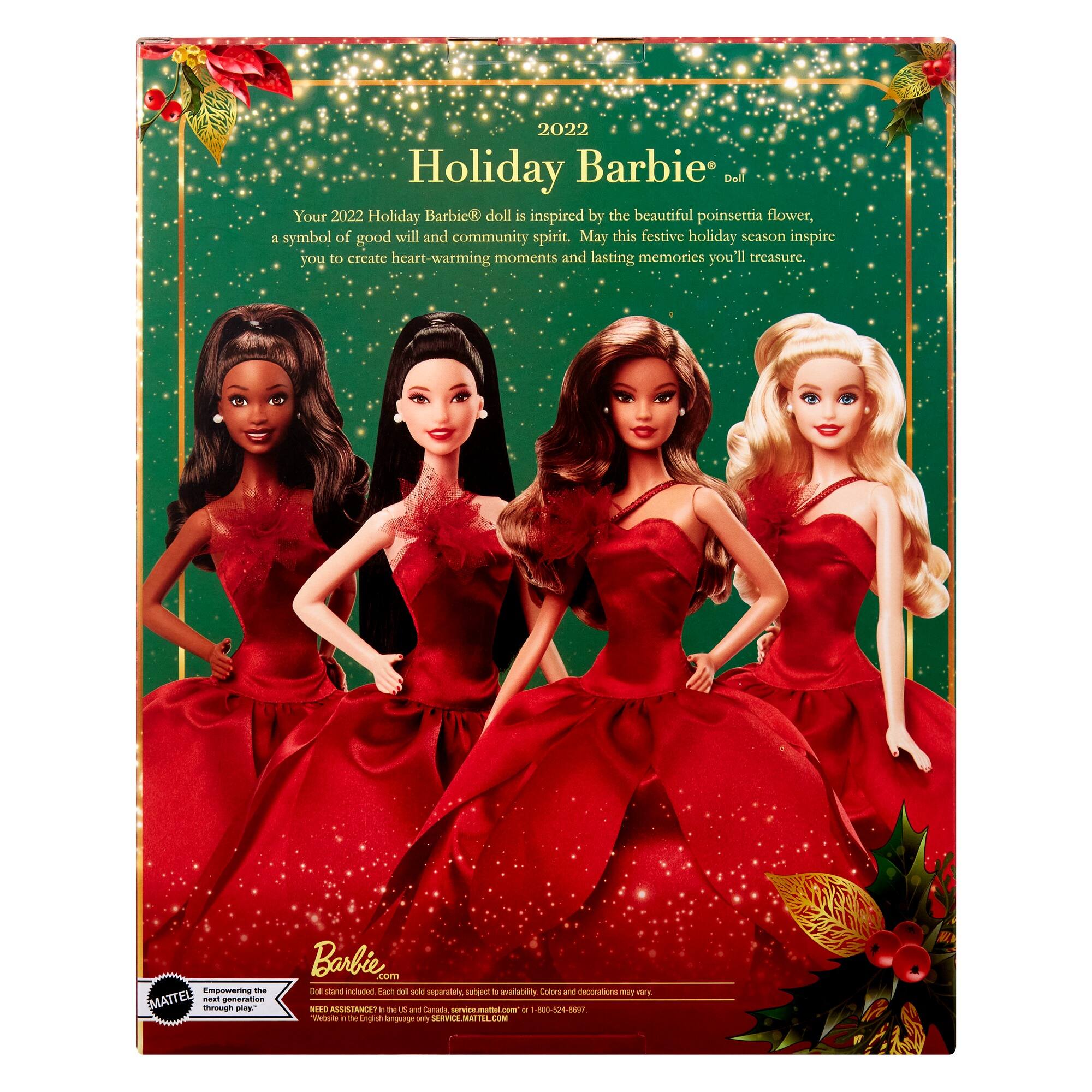 NEW IN online BOX Holiday Barbie 2022 - Black Straight Hair