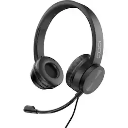 CODi - Noise-Cancelling USB-A Headset w/ Boom Microphone - Stereo - USB Type A - Wired - Over-the-head - Binaural - Black