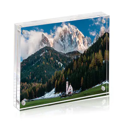 Front. BP4U - 8x10 Inch Tabletop Acrylic Picture Frame, 12+12MM Double Sided Desktop Photo Frame (1-Pack).