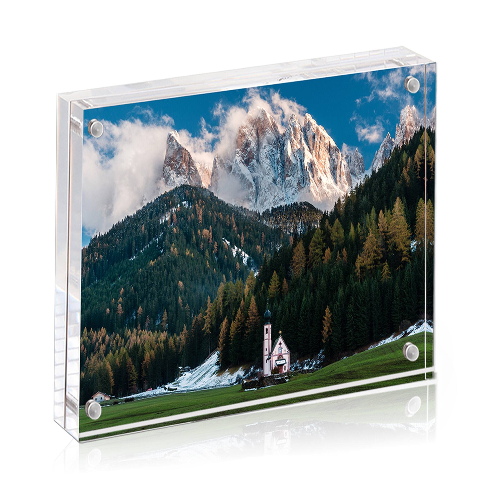 Front. BP4U - 8x10 Inch Tabletop Acrylic Picture Frame, 12+12MM Double Sided Desktop Photo Frame (1-Pack).