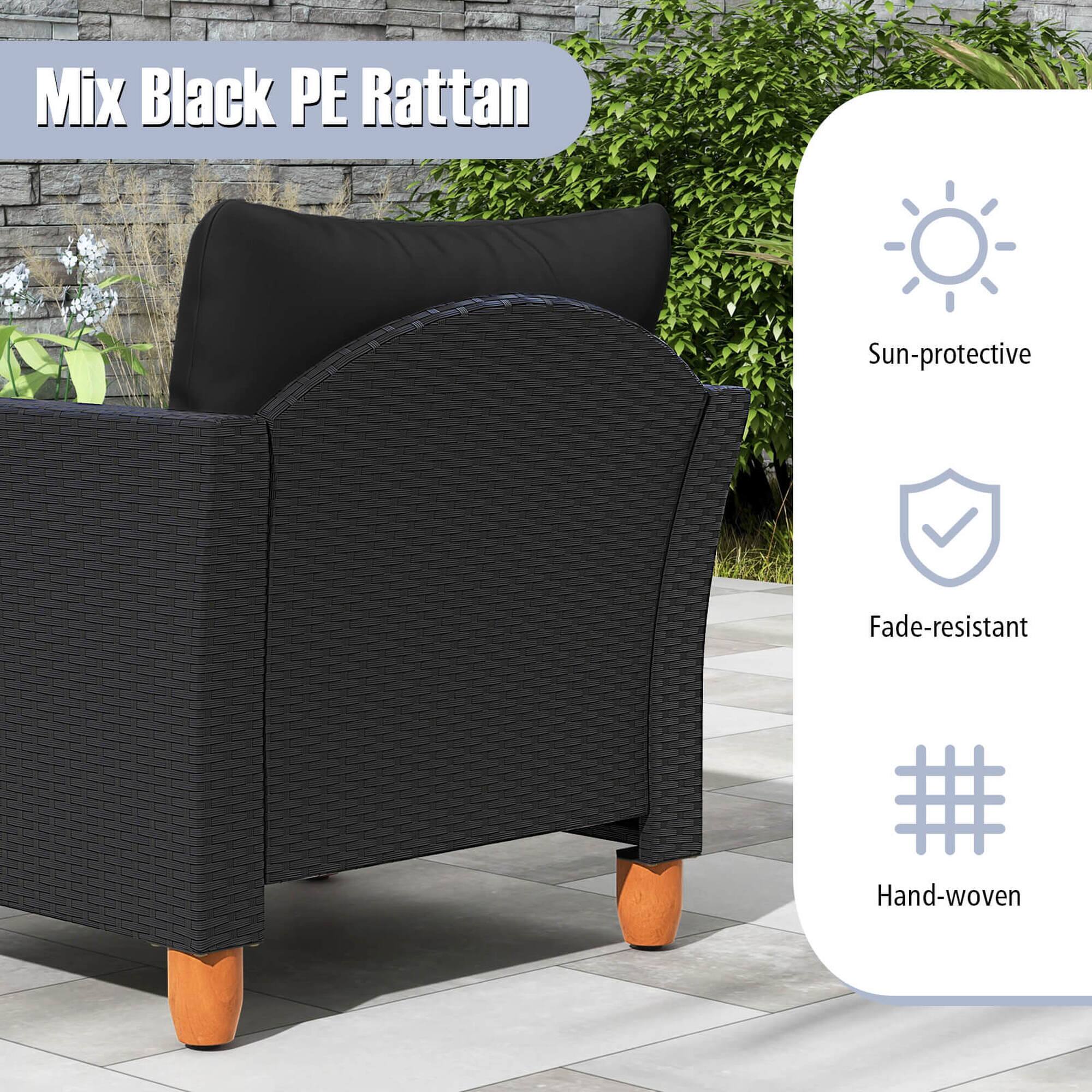 Mix Black PE Rattan
Sun-protective
Fade-resistant
Hand-woven