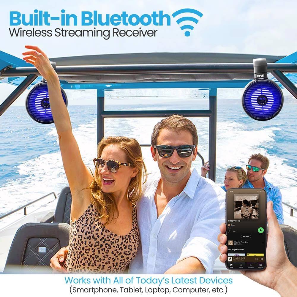 Built-in Bluetooth Wireless Streaming Receiver  
Works with All of Today's Latest Devices (Smartphone, Tablet, Laptop, Computer, etc.)