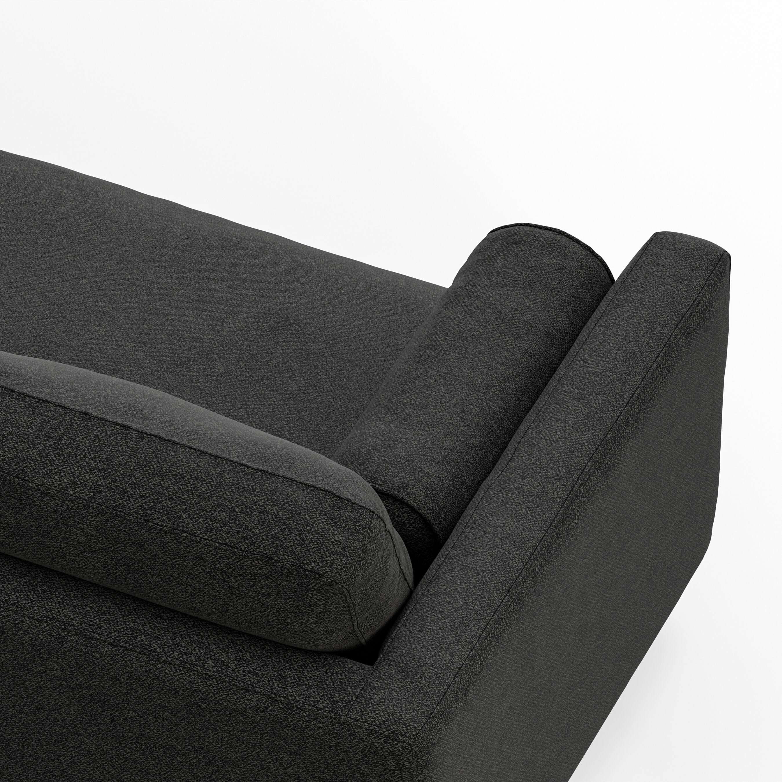 Alt View 9. Simpli Home - Morrison Mid Century Right Sectional 102 inch Wide Sofa Sectional in Charcoal Grey Tightly Woven Performance Fabric - Charcoal Grey.