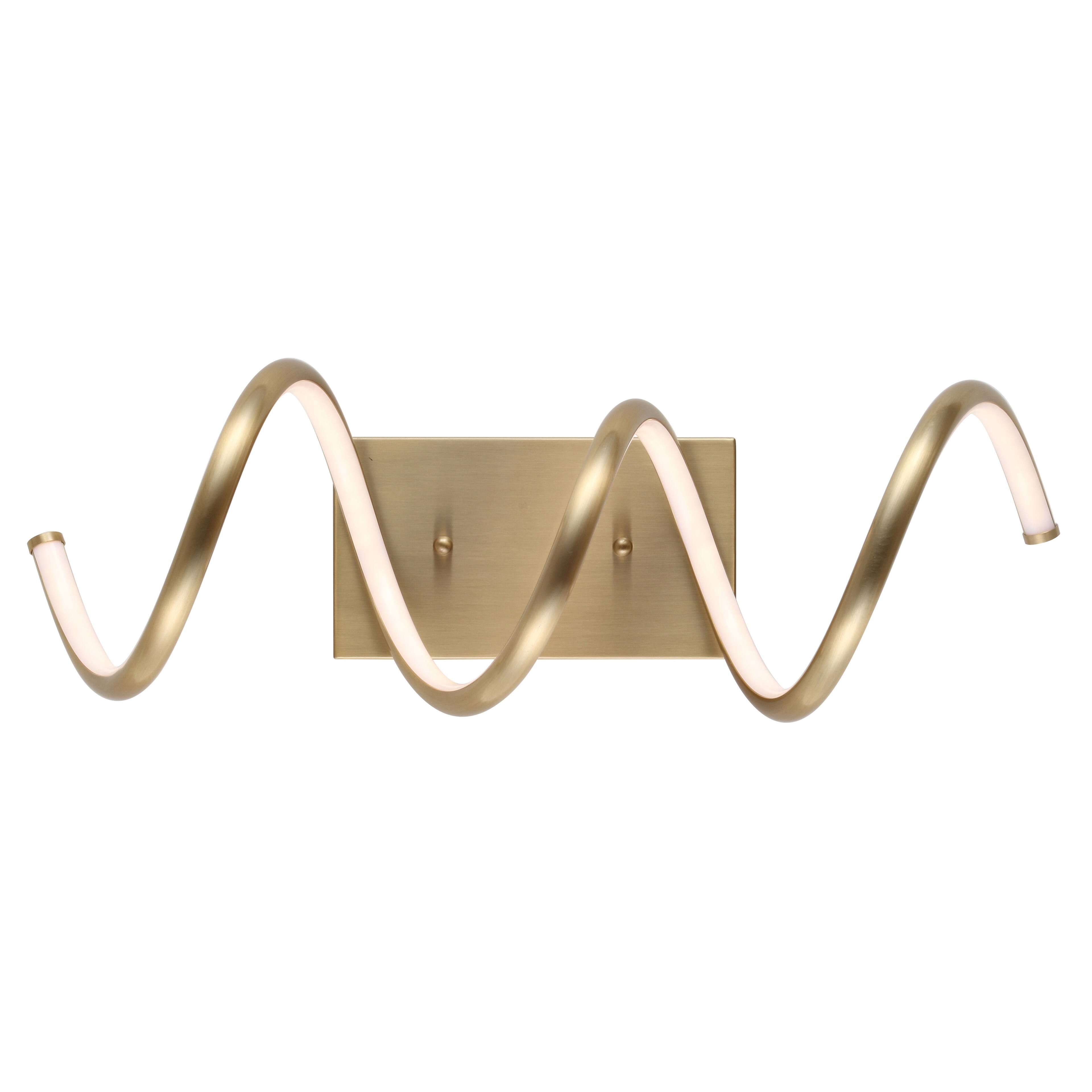 Alt View 10. Jonathan Y - Scribble 7" Modern Metal Integrated LED Vanity Light Sconce, Gold - Gold.