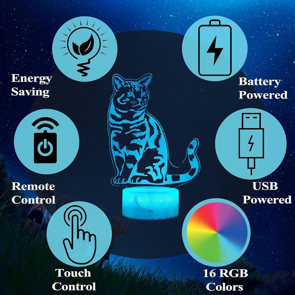 Energy Saving  
Battery Powered  
Remote Control  
USB Powered  
Touch Control  
16 RGB Colors