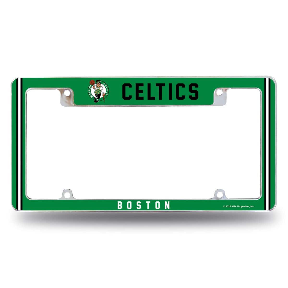 Rico Industries - Boston Basketball Celtics Chrome Metal License Plate Frame - Multi