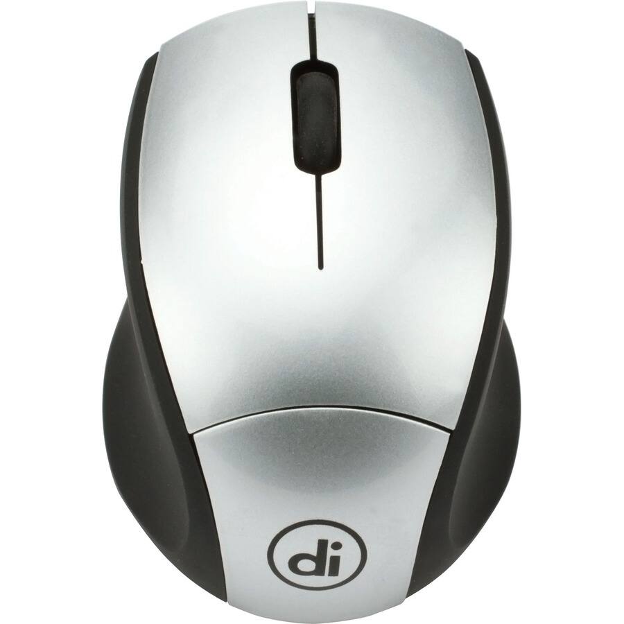 Alt View 4. Digital Innovations - Digital Innovations EasyGlide Wireless Travel Mouse - Optical - Wireless - 30 ft - Radio Frequency - 2.40 GHz - Silver - Black.