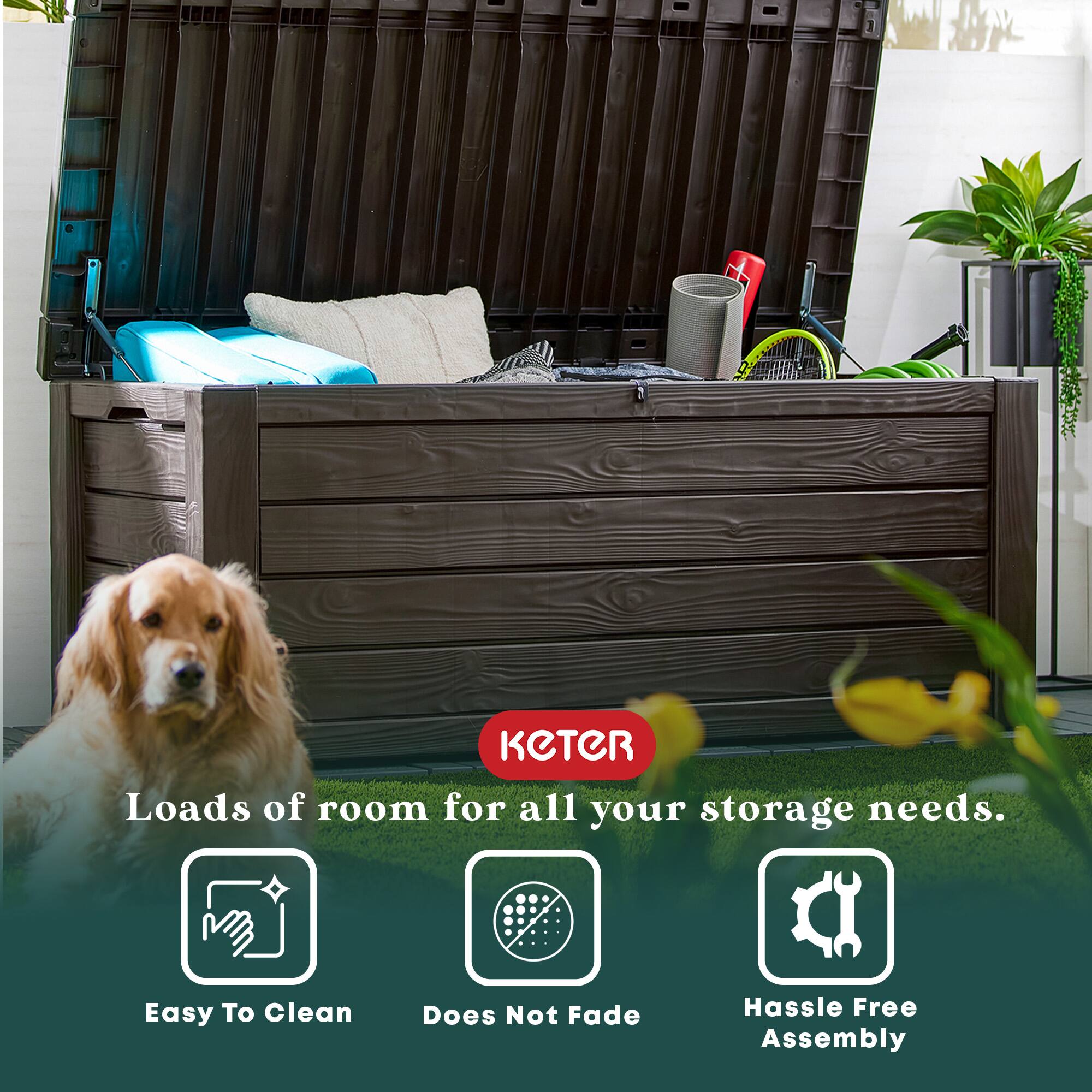 KETER

Loads of room for all your storage needs.

- Easy To Clean
- Does Not Fade
- Hassle Free Assembly
