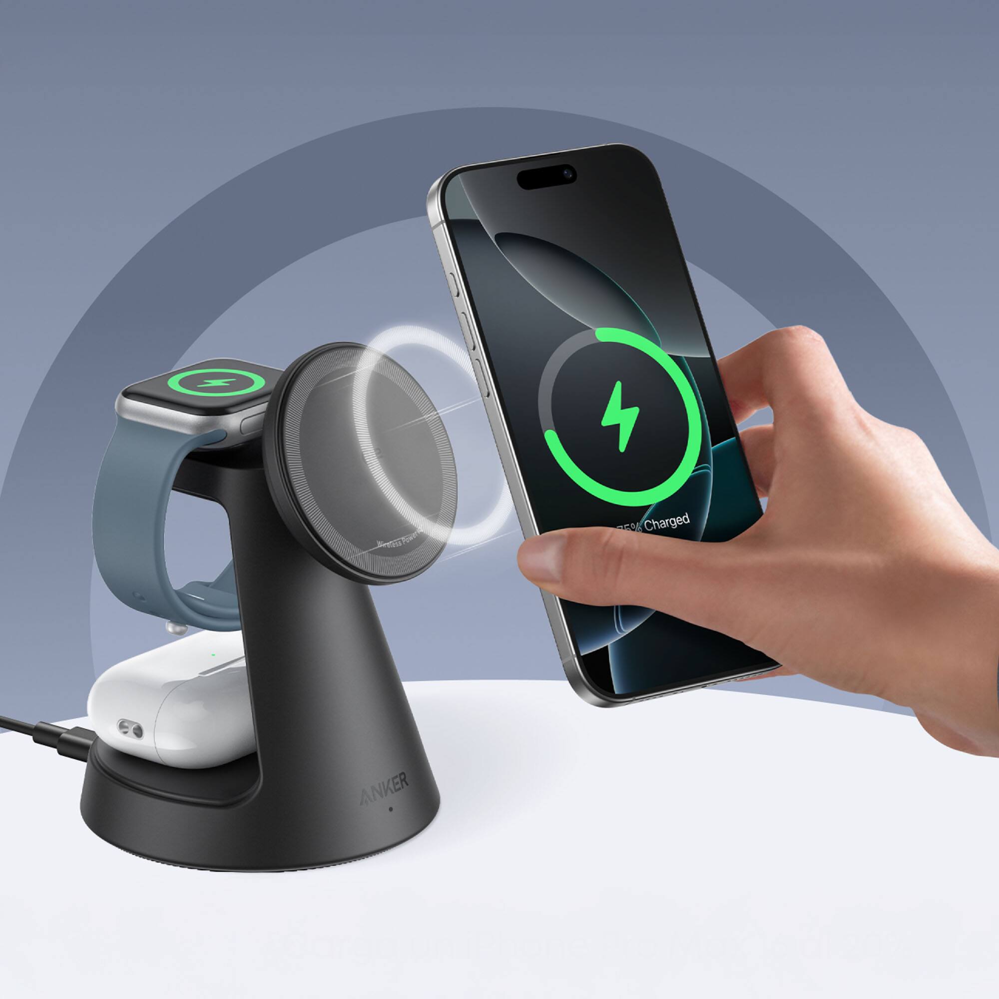 The text on the image reads "2 x EO Charged ANKER".