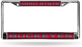Rico Industries - Ohio St OSU Buckeye's Chrome Metal License Plate Frame Holder - Multi
