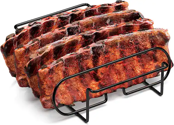 Front. Sorbus - Sorbus BBQ Non-Stick Rib Rack - Holds 4 Rib Racks for Grilling & Barbecuing - Grill Accessories - Black.