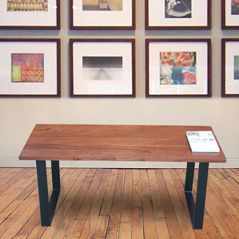 Back. Carolina Chair & Table - Braden Bench - Chestnut/Black - Chestnut, Black.