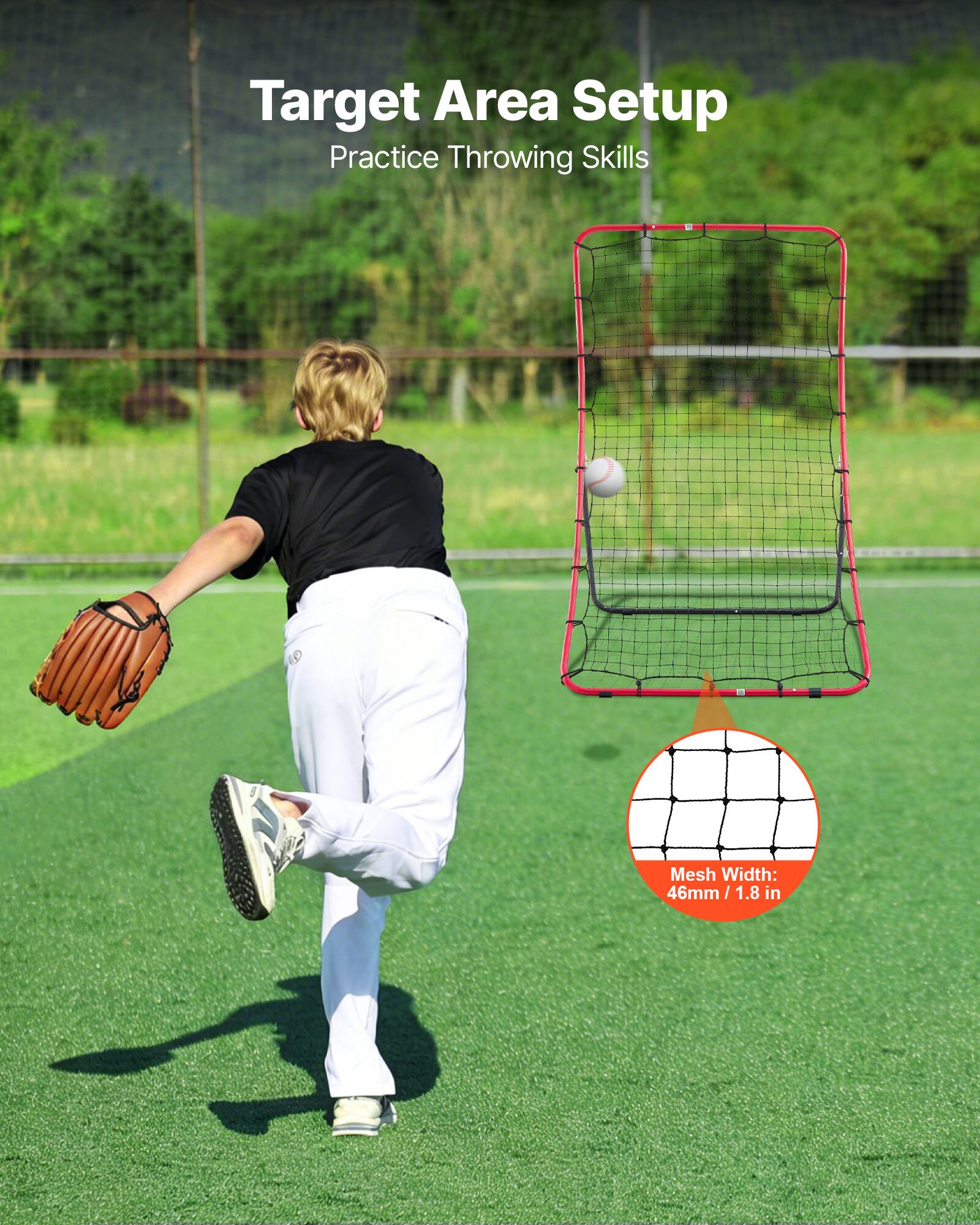 Target Area Setup  
Practice Throwing Skills  

Mesh Width: 46mm / 1.8 in