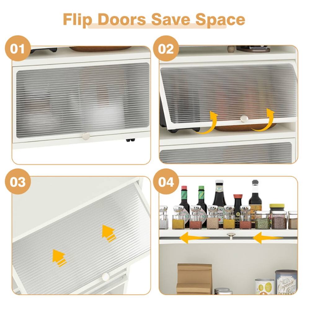 Flip Doors Save Space  
01 02 03 04
