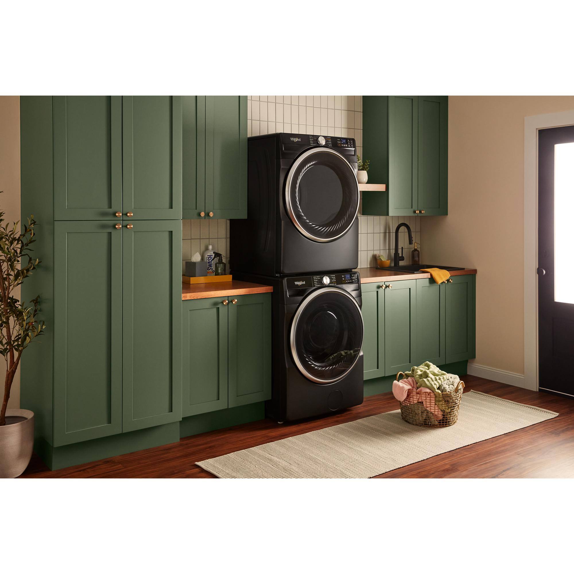 Alt View 13. Whirlpool - 7.4 Cu. Ft. Smart Gas Dryer with Steam and Wrinkle Shield Option - Volcano Black.