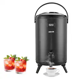 VEVOR - Insulated Beverage Dispenser, 3.2 Gal/12L Stainless Steel Thermal Drink Server with Spigot & Temp Display,for Tea Coffee - Black
