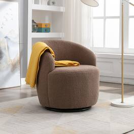 GOODSILO - Plush Swivel Accent Armchair with Ergonomic Design and 360-Degree Rotation for Modern Interiors - Coffee
