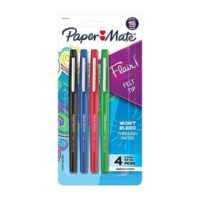 Paper Mate - Flair Felt Pen, Medium Point, 0.7mm, Assorted Ink, 4 Pack (84044) price history on PriceWatchPro