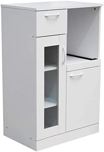 Left. Kings Brand Furniture - Kings Brand Furniture - Lewiston White Kitchen Storage Cabinet, 1 Drawer 2 Doors & Shelves - White.