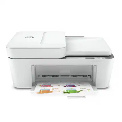Front. HP - HP DeskJet 4158e All-in-One Printer - Print, Copy, Scan, and Fax - 60-sheet input tray - 25-sheet output tray - Print - Unknown.