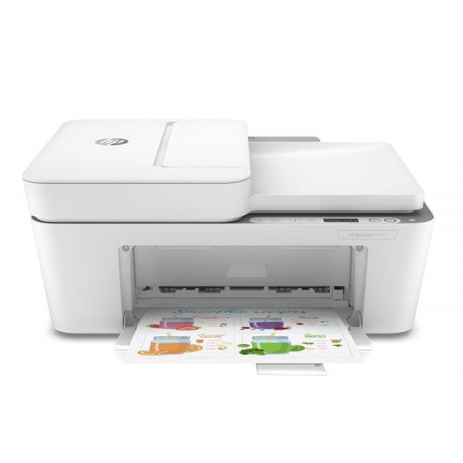 Front. HP - HP DeskJet 4158e All-in-One Printer - Print, Copy, Scan, and Fax - 60-sheet input tray - 25-sheet output tray - Print - Unknown.