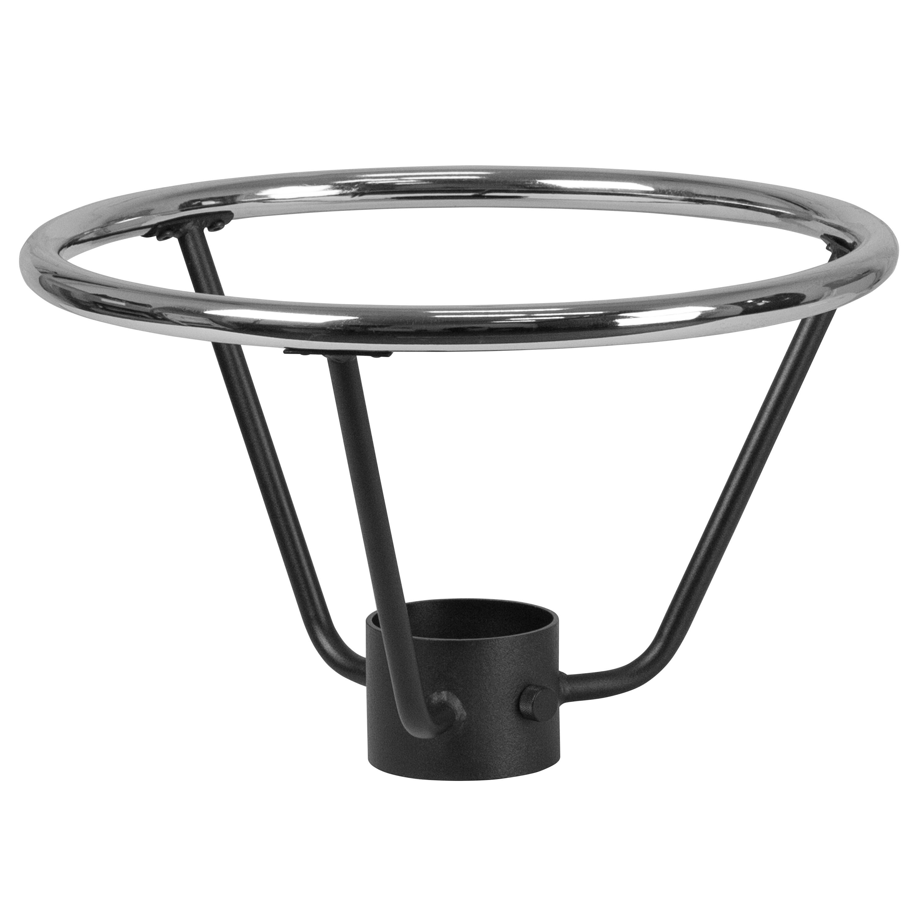 Front. Emma + Oliver - Bar Height Table Base Foot Ring with 4.25'' Column Ring - 19.5'' Diameter - Silver.