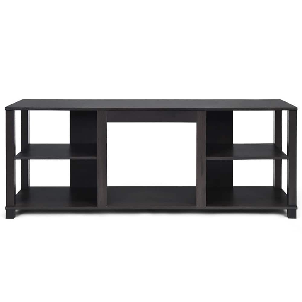 Pefilos - 2-Tier TV Storage Cabinet Console with Adjustable Shelves, Mid Century Modern TV Stand for Living Room Bedroom TV Table - Black
