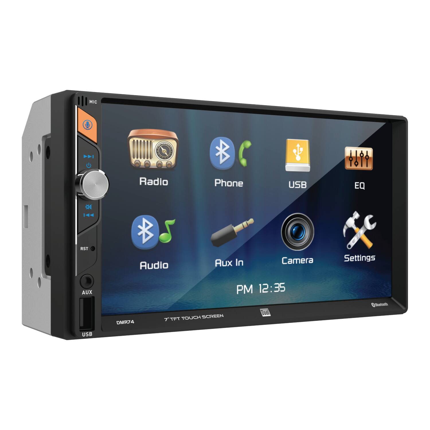 Dual - 7" Double DIN Digital Media Touchscreen Car Stereo | Bluetooth | Backup Camera Input | USB | Voice Assistant