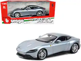 Ferrari Roma Gray Metallic "Race + Play" Series 1/24 Diecast Model Car by Bburago