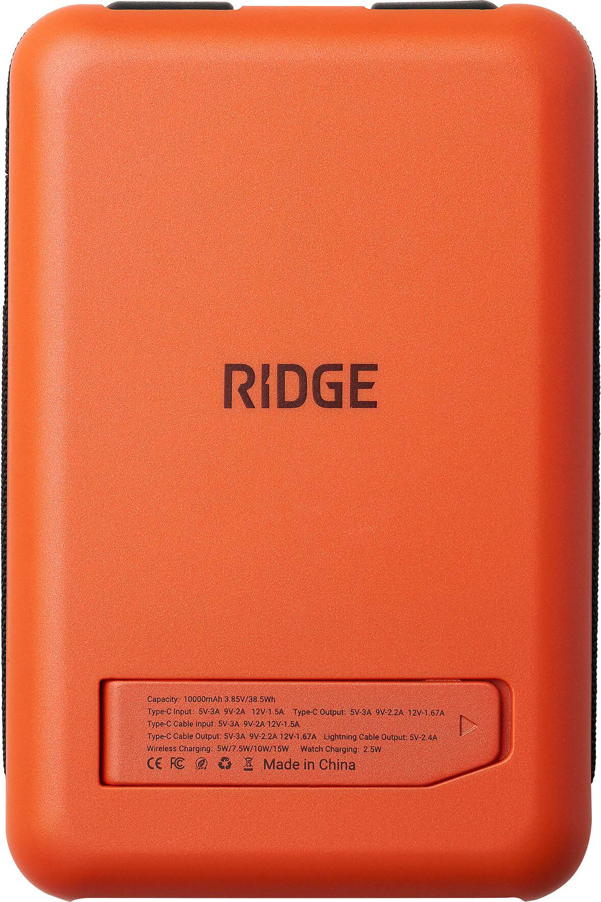 Ridge Capacity: 10000mAh 3.85V/38.5Wh Type-C Input: SV-3A 9V/2A 12V/1.5A SA Type-C Output: 5V/3A 9V/2.2A 12V/1.67A Type-C Cable Input: SV-3A 9V/2A 12V/1.5A SA Type-C Cable Output: 5V/3A 9V/2.2A 12V/1.67A Lightning Cable Output: 5V/2.4A Wireless Charging: 5W/10W/15W Watch Charging: 2.5W CE FC Made in China